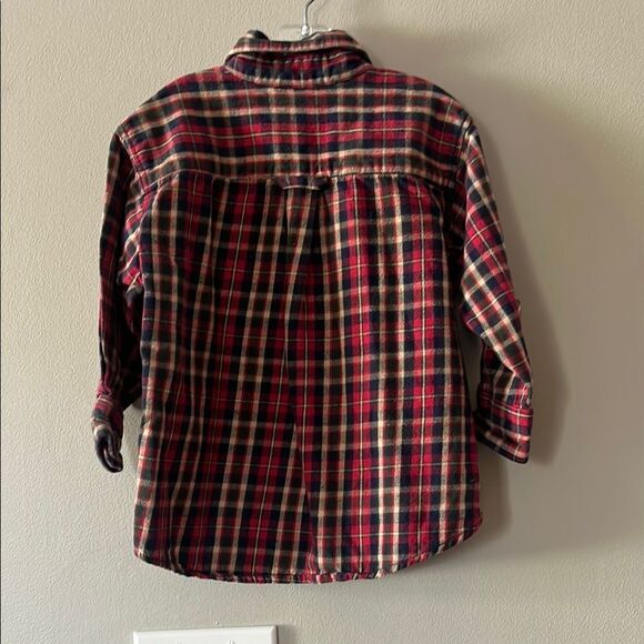 OshKosh B'gosh Kids Button Down Plaid Shirt - Red, Black, and White - Picture 3 of 3